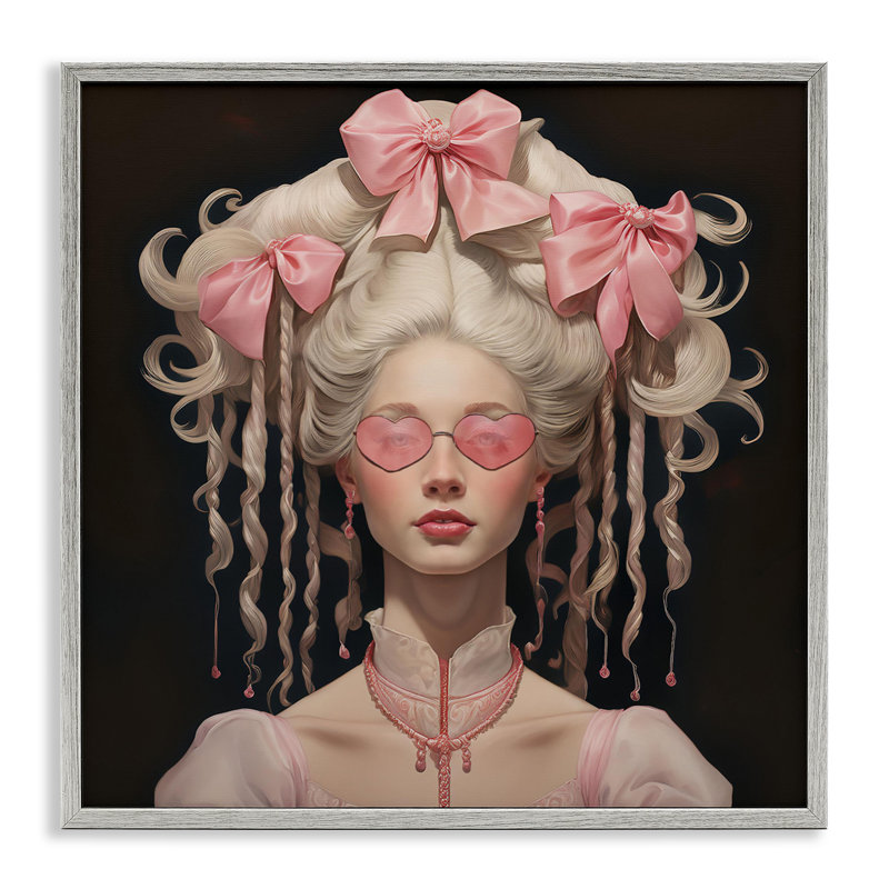 Femme rococo, opulente, rubans giclés, design par Grotto Studios, H 17 po x l 17 po, Estampe numérique Farmhouse