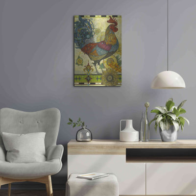 «Rooster» par David Galchutt, art mural en métal, 12 po x 16 po