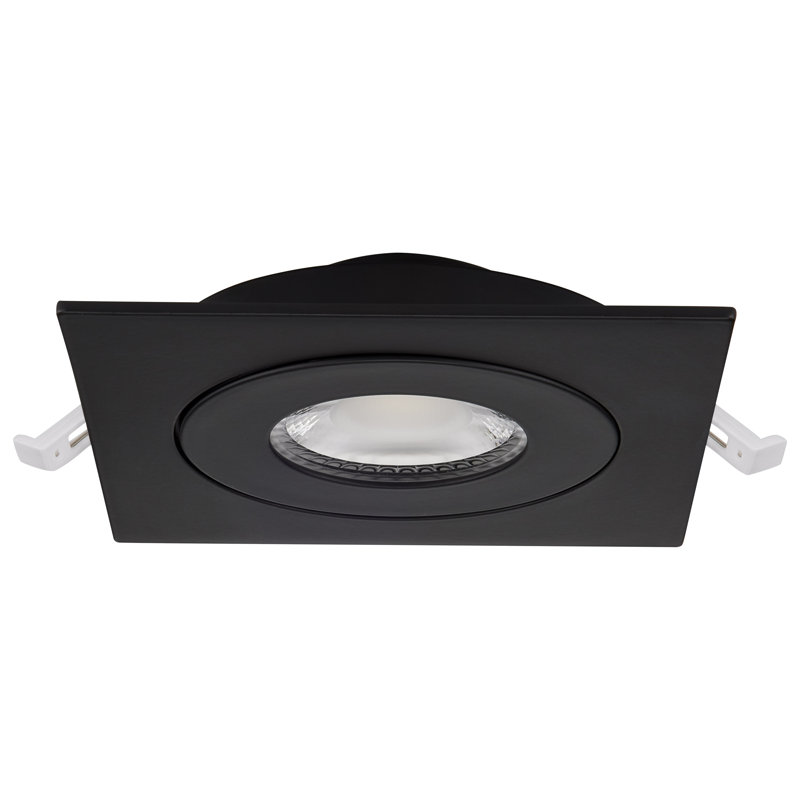 4" Ultra Slim Selectable CCT New Construction LED Canless Recessed Lighting Kit, Black