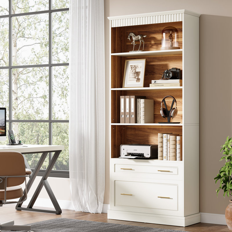 2-Drawer File Cabinet with Shelves