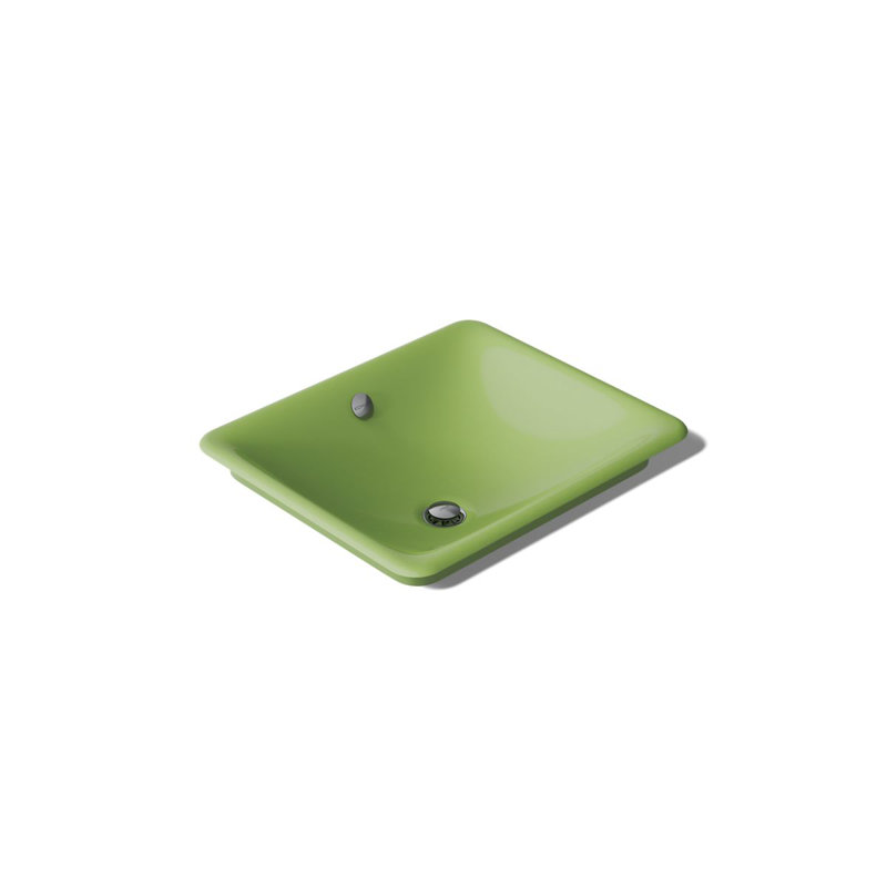 Iron Plains 18-1/2 In. Rectangular Vessel Bathroom Sink, Fresh Green