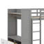 Lit superposé simple avec 4 tiroirs de rangement, tringle, bande lumineuse, tablettes intégrées et panneaux perforés doubles-902967923
