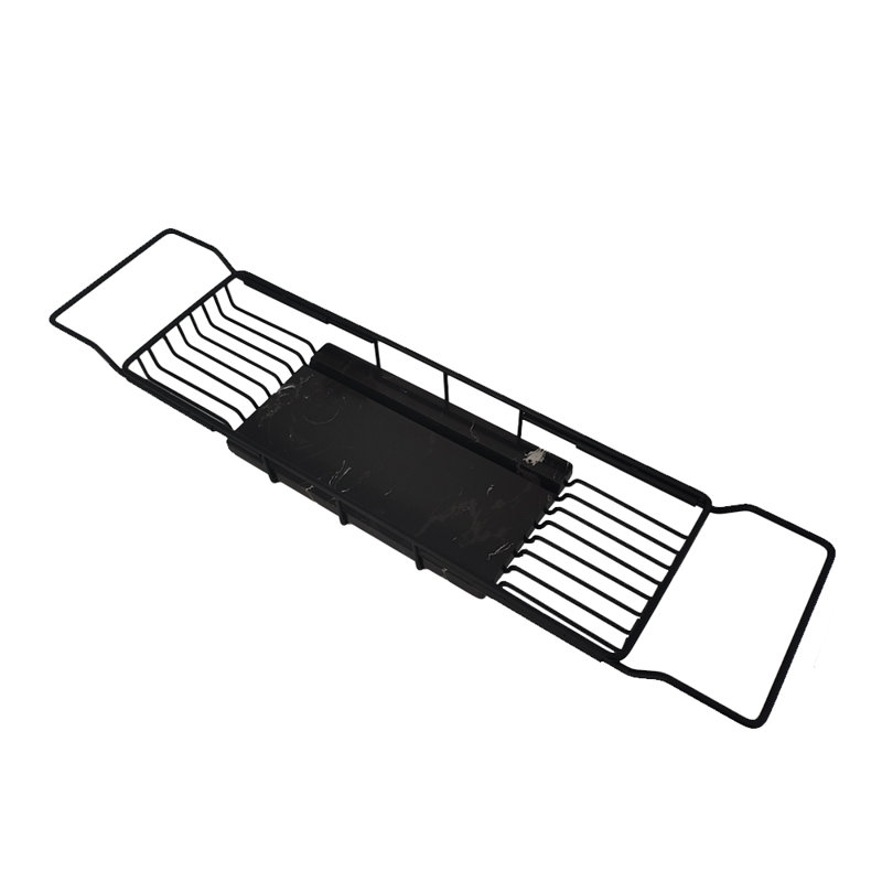 Freestanding Bath Caddy, Matte Black/Marquina