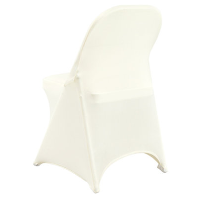 Housse de chaise pliante en élasthanne extensible, housse de chaise ajustée universelle, housses de protection amovibles lavables, pour mariage, vacances, banquet, fête, célébration, salle à manger (blanc ivoire 30PCS)