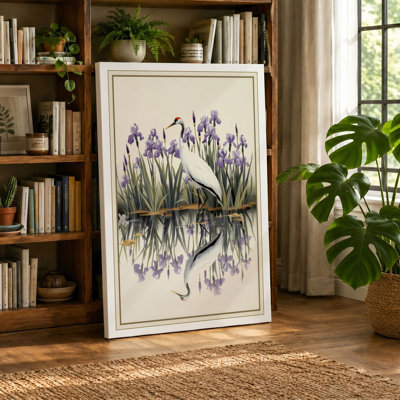 Irises in Reflection Botanical - Wrapped Canvas