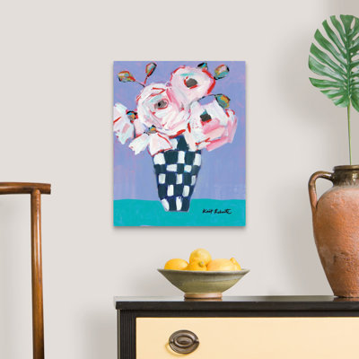«Bouquet on Cornflower and Jade» par Kait Roberts - reproduction d'art sur toile
