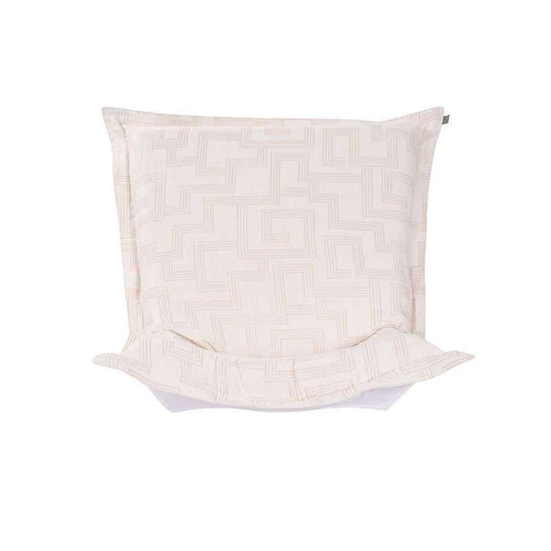 Zini Indoor/Outdoor Puff Scroll Chair Syros Natural Cover Only, Brown