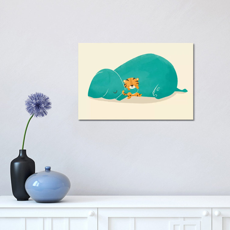 Tiger Mother by Jay Fleck - Wrapped Canvas Print