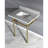 Kingston Brass Templeton 30-Inch Carrara Marble Vanity Top with Brass Legs (8-Inch, 3-Hole)-30370043