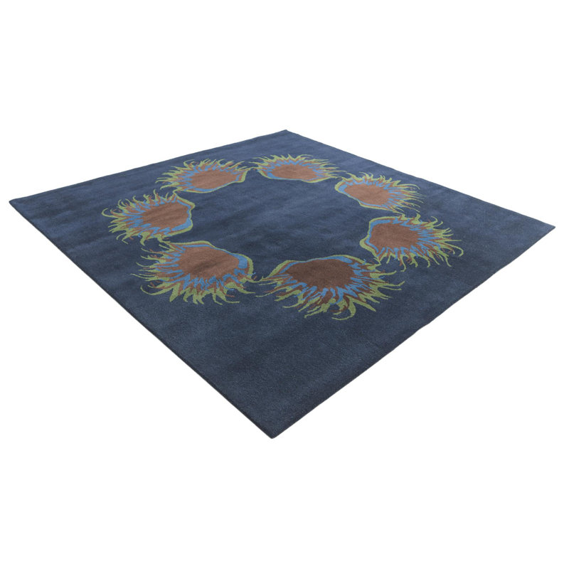Tapis carré bleu marine Iverson