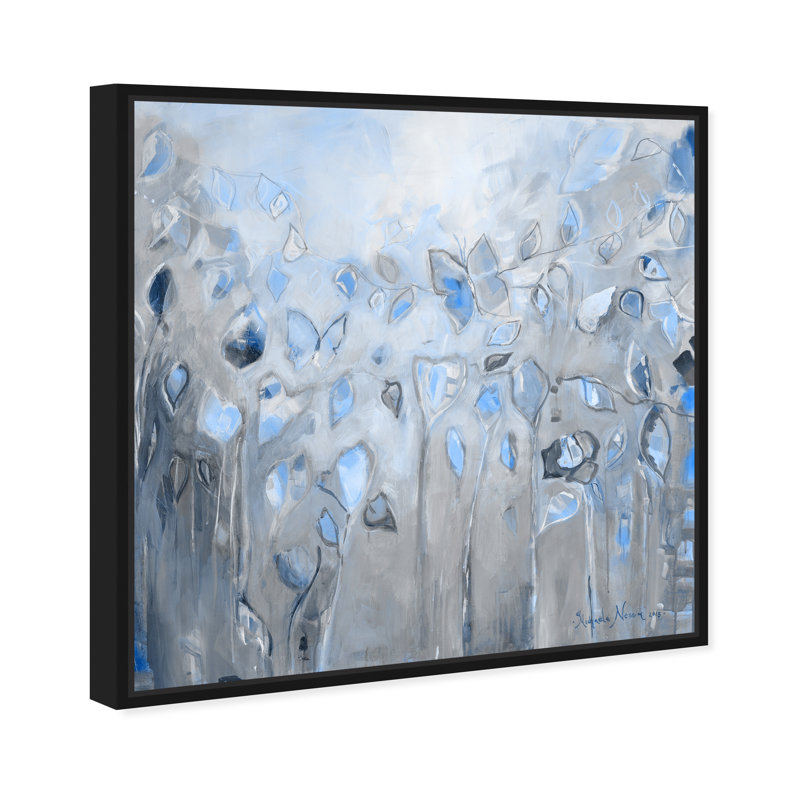 " Butterfly Dance ", Black Framed Canvas, 16" H x 16" W 
