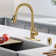Single Handle Stainless Steel Pull-Down Kitchen Faucet with Air Gap Kit Combo