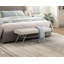 Banc de salle à manger Wen, polyester beige, base angulaire gris champagne, 48 pouces
