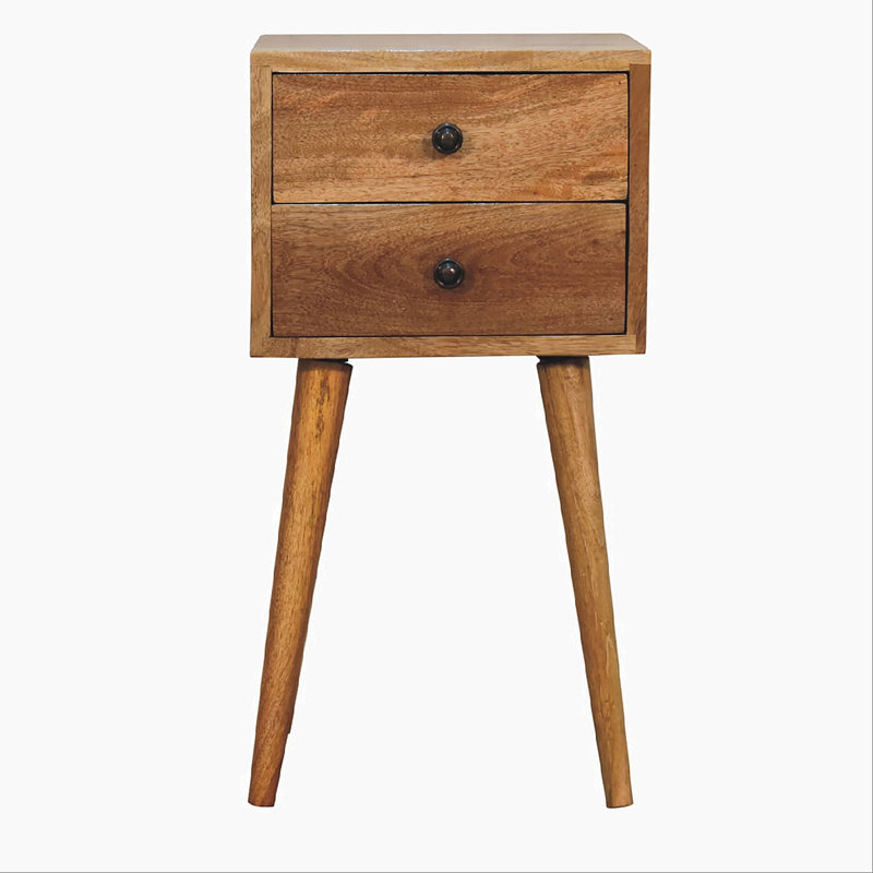 Mini table de chevet 2 tiroirs Oak-ish