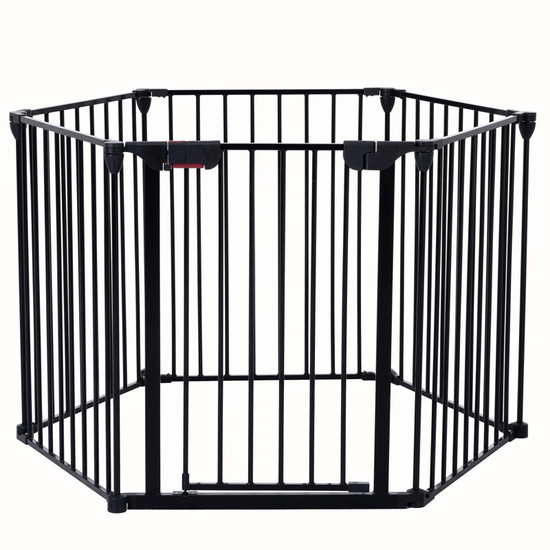 6-Panel Metal Adjustable Pet Gate, 28.86" H x 152.54" W x 29.41" D