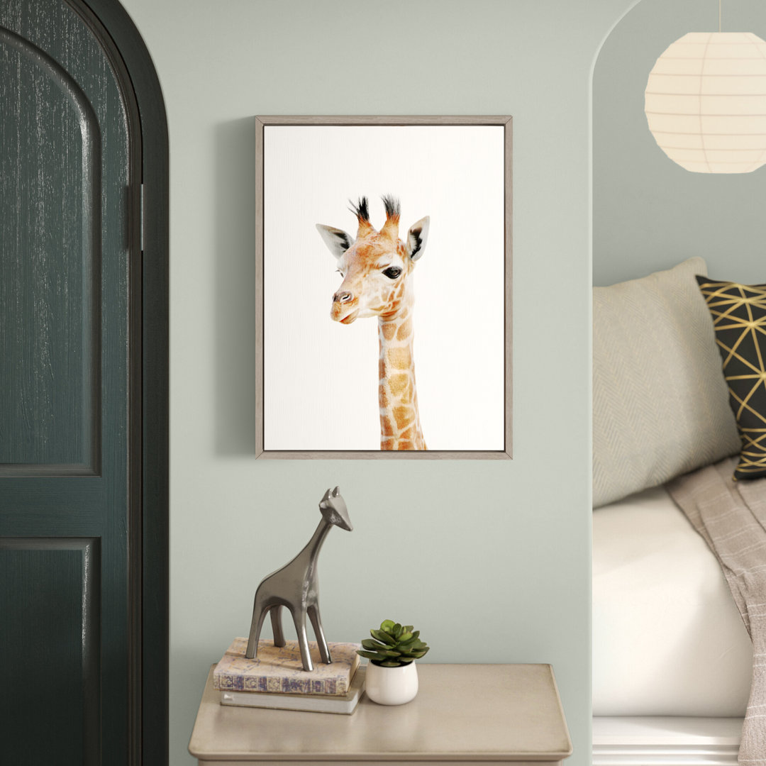 Kiranveer Baby Giraffe Graphic Art on Canvas Trinx