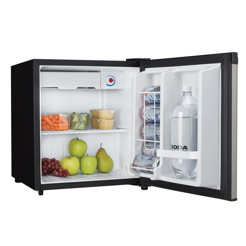 Mini réfrigérateur autoportant 1,6 pi³ avec congélateur Designer, Aspect inox