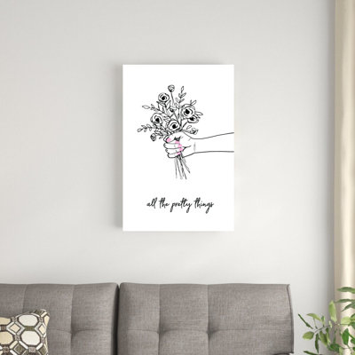 «All The Pretty Things Flower Bouquet», reproduction de dessin sur toile tendue
