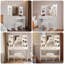 Bureau de coiffeuse avec miroir et lumières, coiffeuse de maquillage avec 2 tiroirs et 6 tablettes de rangement, 3 modes d'éclairage à luminosité réglable, coiffeuse avec prise de courant et tabouret rembourré pour la chambre à coucher