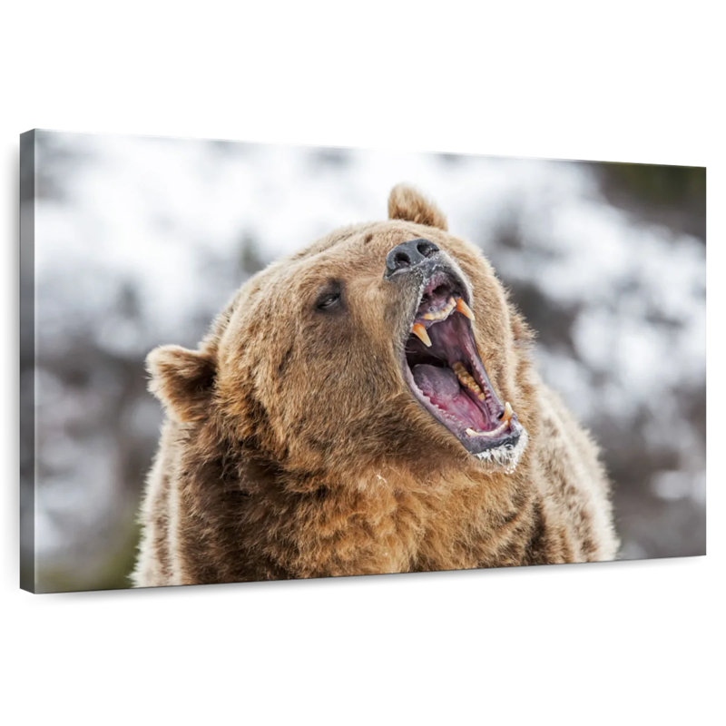 Roaring Grizzly Bear, 8" H x 12" W
