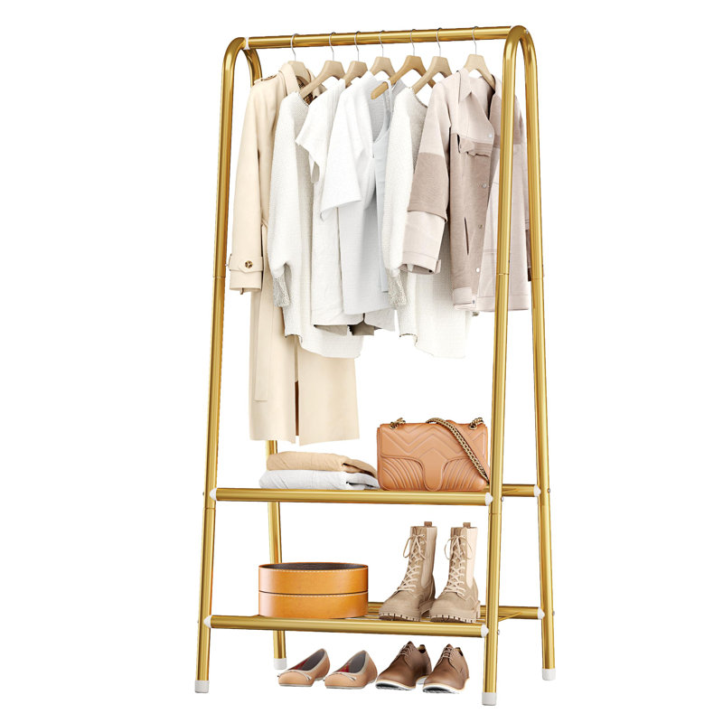 Petit support portatif en métal avec tablette double couche, Gold