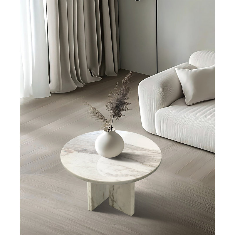 Table basse en marbre naturel blanc, petite table, table de salon, pierre naturelle, marbre véritable, marbre véritable