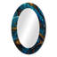 «Rahab Blue and Gold Melody Of Boho I», miroir décoratif en plumes Boho, miroir mural traditionnel, impression d'art en métal-346504437-346504433