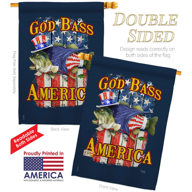 Drapeau intérieur 40 po x 28 po God Bass America