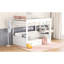 Lit superposé blanc avec accessoires de rangement: escalier, table, 3 tiroirs - robustes et peu encombrants-1184342554
