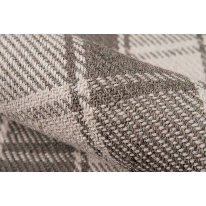 Marlborough Wool Plaid Area Rug in Gray, Rectangle 5' x 8'