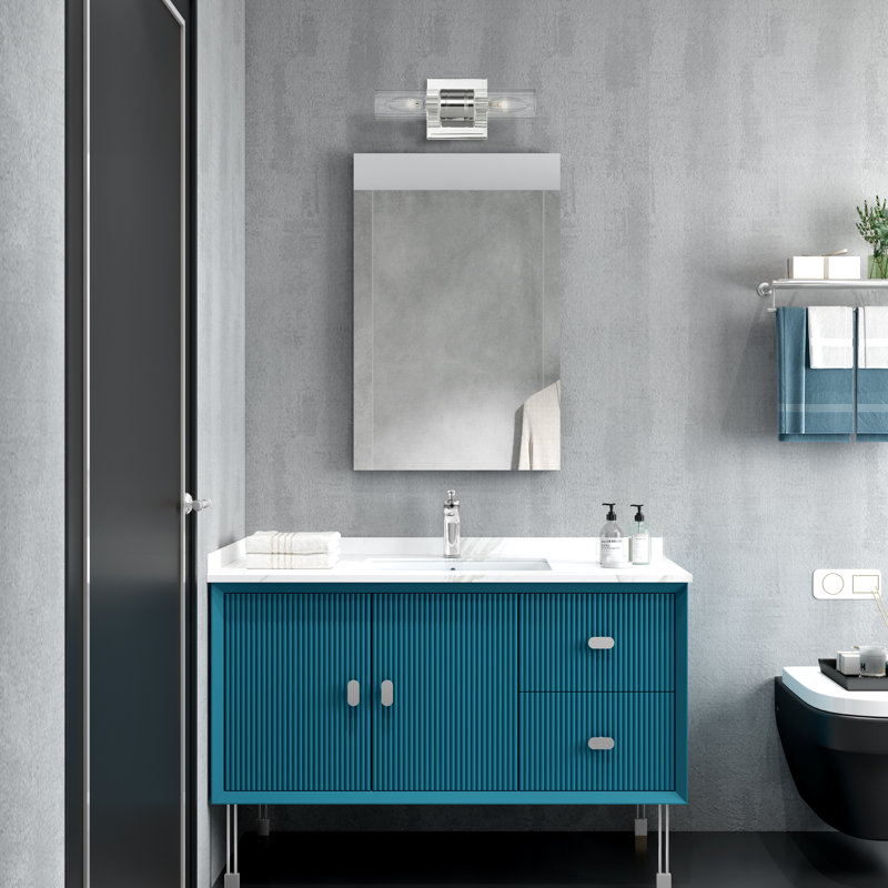 Barre d'éclairage de salle de bain 2 lumières Barnett, Chrome poli