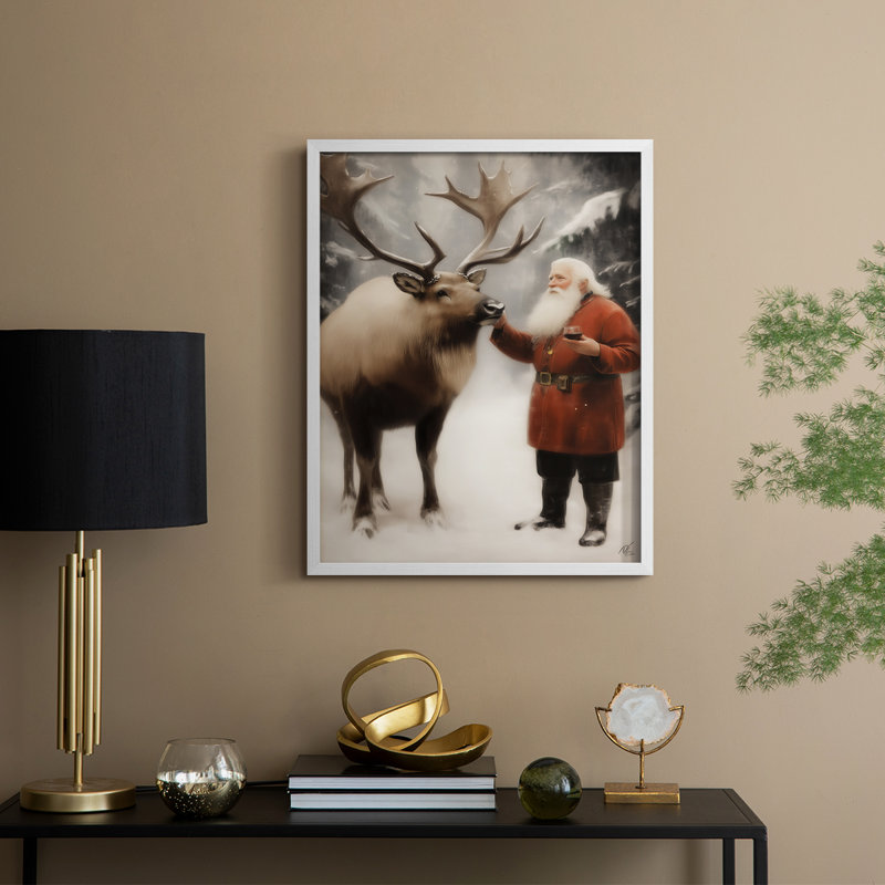 Art des Fêtes de Noël - série 2 - Cccxciii, reproduction encadrée - bois massif, H 15 po x l 12 po, Blanc