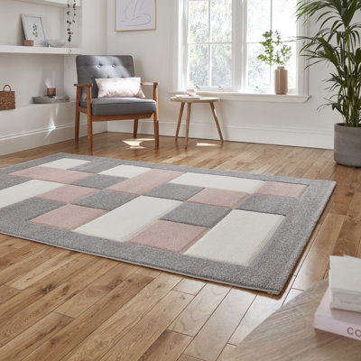 Beane area rug Machine Woven Rectangle Grey/Rose