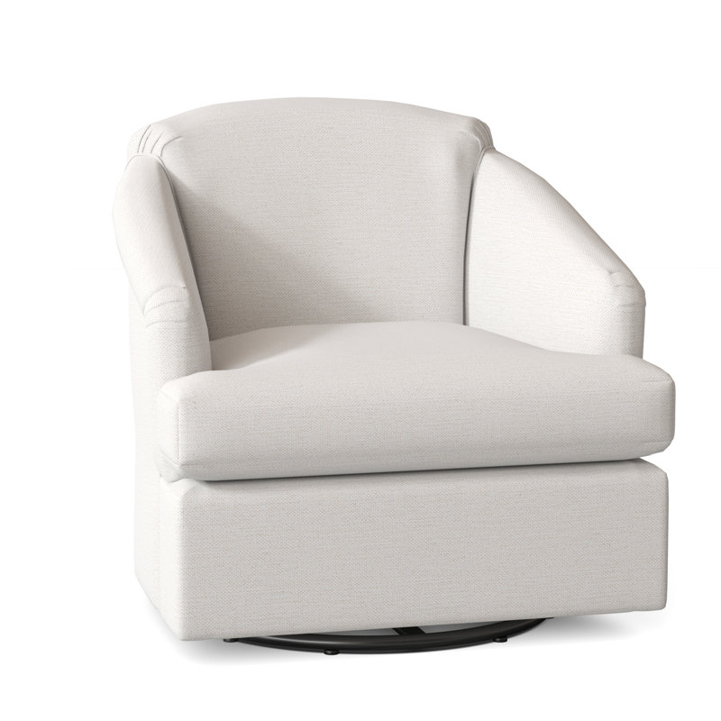 Fauteuil à bascule pivotant et rembourré Cass, Tissu performance ivoire neige