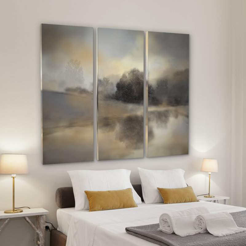 " Misty Pond " 3 - Pieces, 24" H x 36" W x 1.5" D