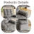 Swivel Rocker Recliner Chair with Heat and Massage, 24" Wide Oversized Rocker Recliner with Overstuffed Backrest,Swivel Glider Recliner for Living Room，Grey-1000796561
