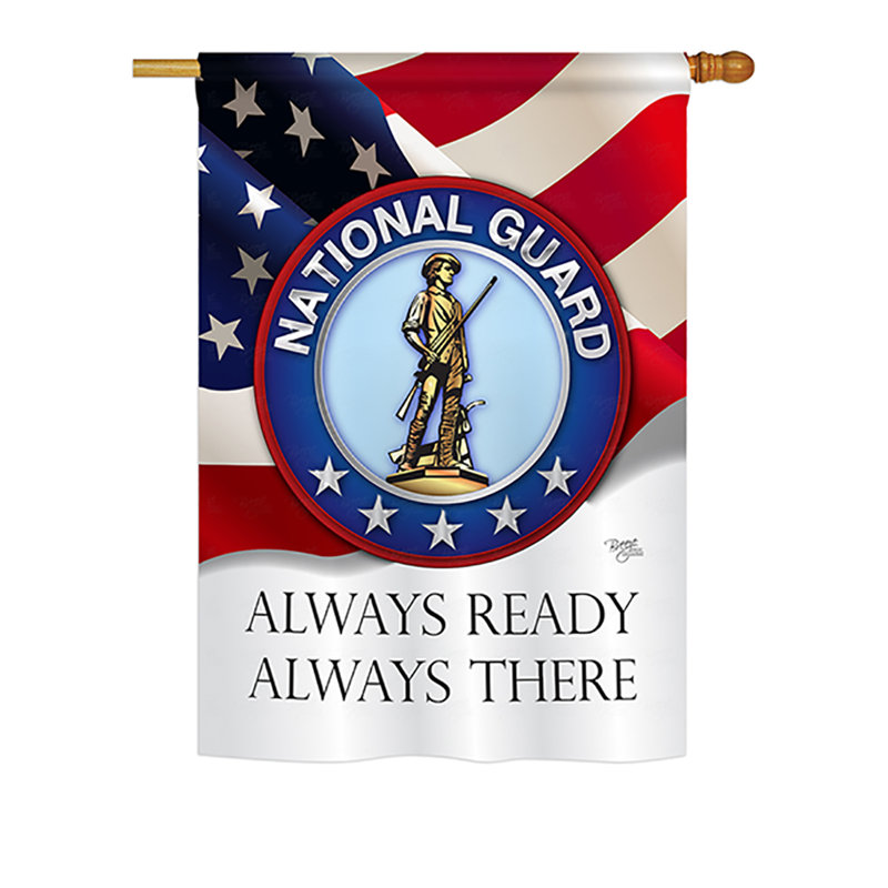 Drapeau de maison / jardin en polyester à 2 côtés US Armed Force, H 40 po x l 28 po, Garde nationale