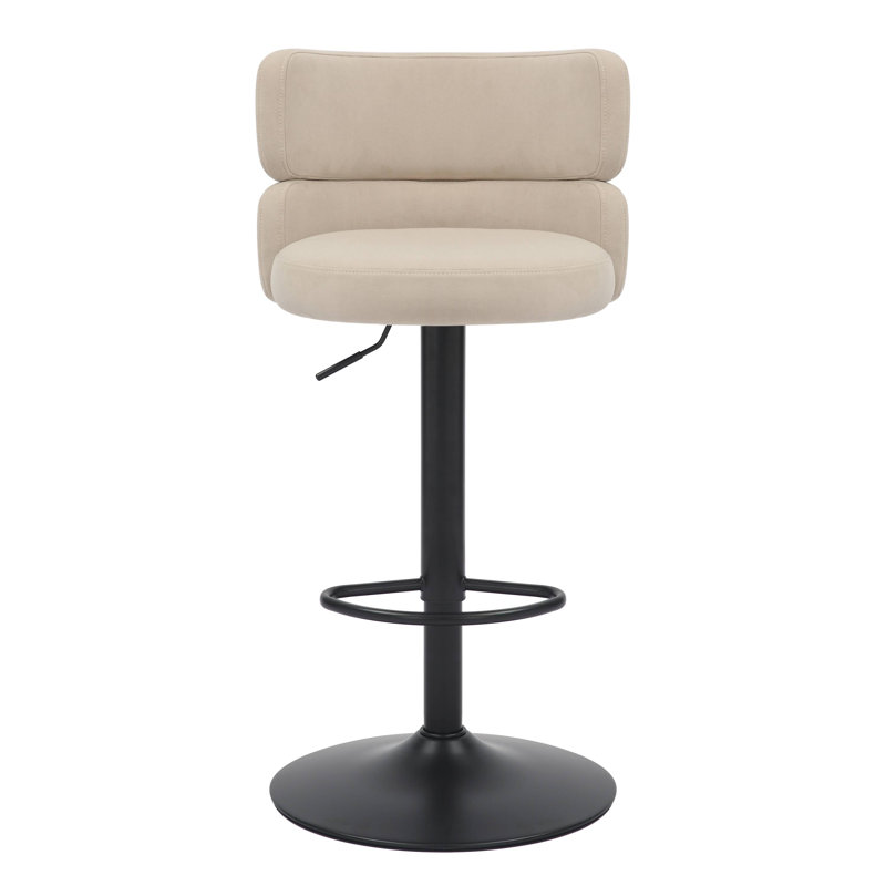 Mason Brushed Velvet Bar Stool, Cream