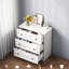 Commode 3 tiroirs l 29,5 po, commode à tiroirs, commode en bois pour le placard et le salon, blanc-1019450097