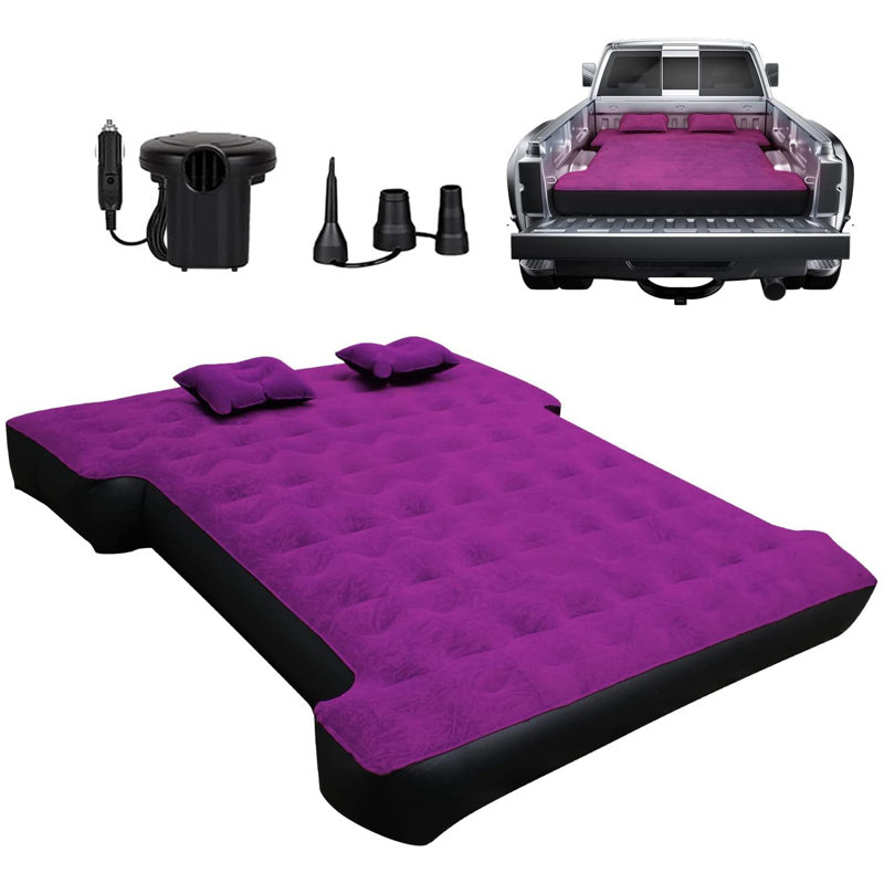 Matelas gonflable de 5,5 pi à 5,8 pi pour lit de camion court avec pompe et sac à dos Mainville, Mauve