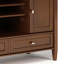 Meuble télé en bois massif brun roux Warm Shaker de 47 po de largeur pour téléviseur de 50 po ou moins