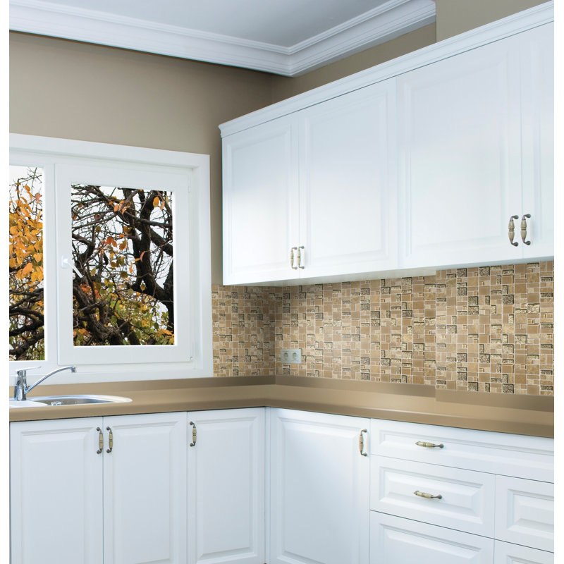 Itona Tile 12" x 12" Random Block Stone and Glass Mosaic Tile (Set of 10) (10.00 SQFT Per Carton)
