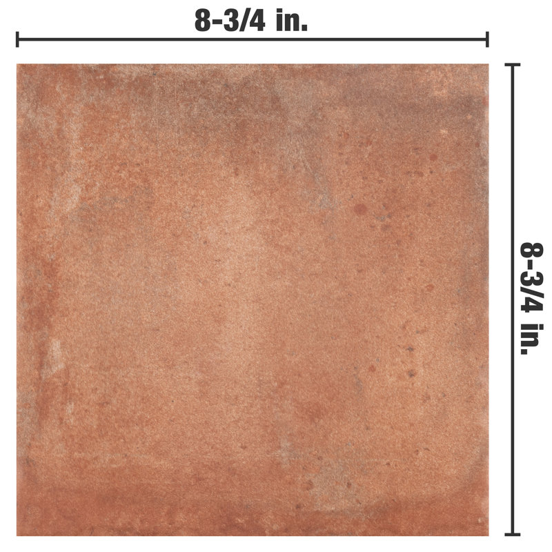 Americana Boston 9" x 9" Porcelain Stone Look Wall & Floor Tile, Brown