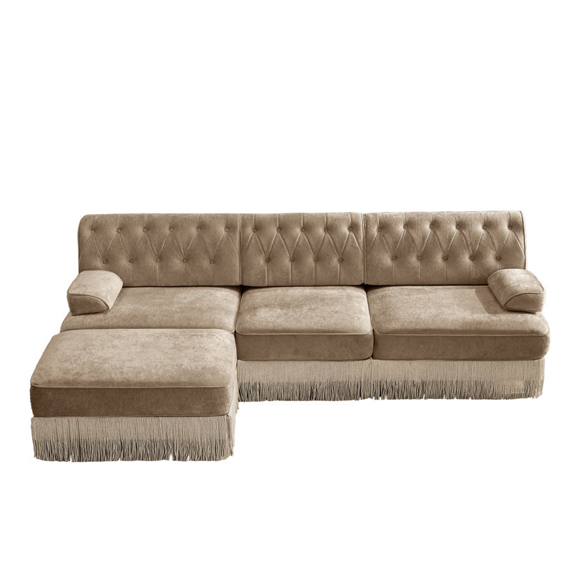 Canapé modulaire avec repose-pieds Tassel, Chameau