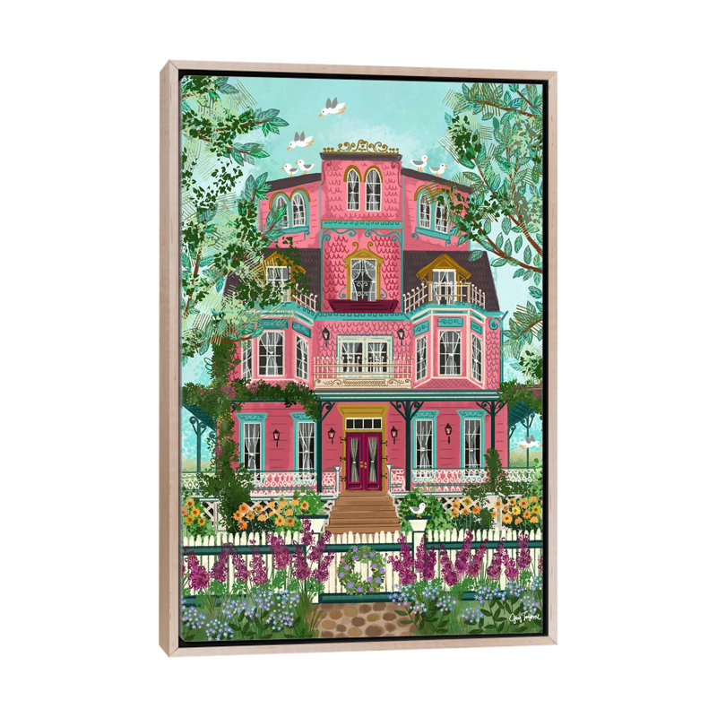 The Beach House - reproduction d'art murale - toile encadrée, Beige, H 26 po x l 18 po