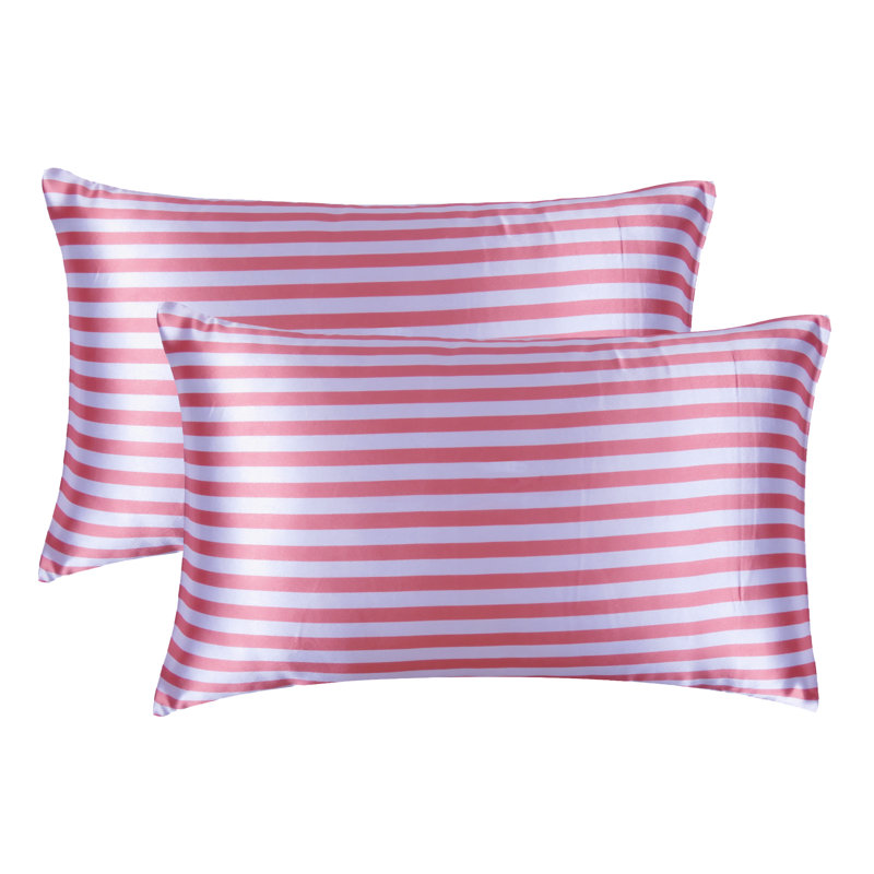 Satin Striped Sheet Set, King Case Pack with 1 Pillowcase, Apricot Tan