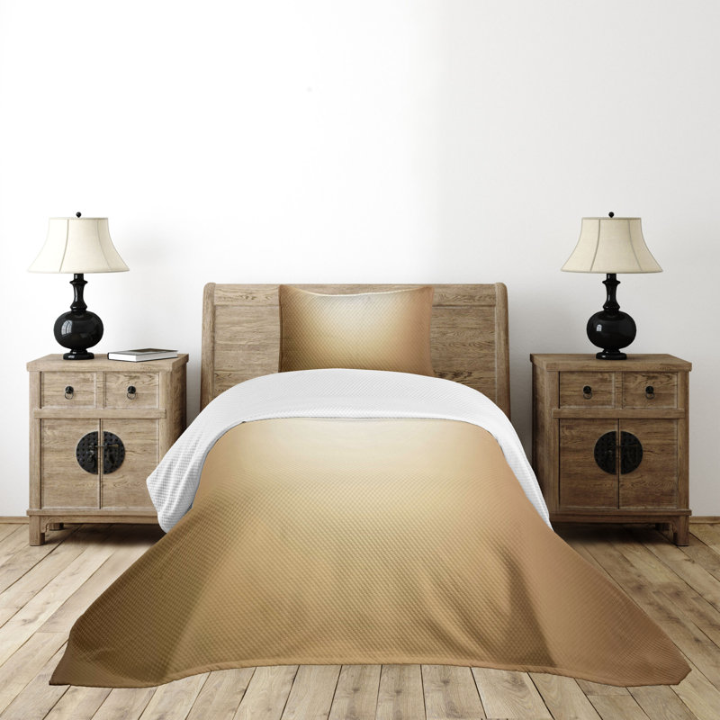 Ambesonne Ambesonne Brown Bedspread Set 2 Pcs Abstract Plain Modern Twin Pale Brown Cream