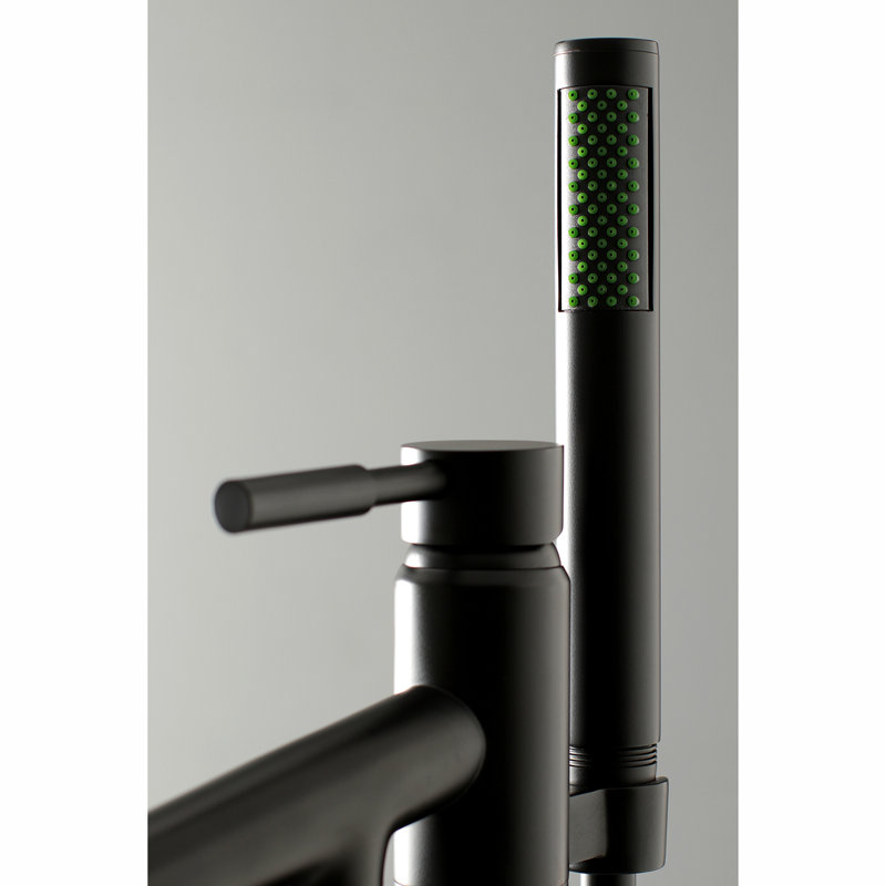 Kingston Brass Concord Single-Handle 1-Hole Freestanding Tub Faucet with Hand Shower, Matte Black