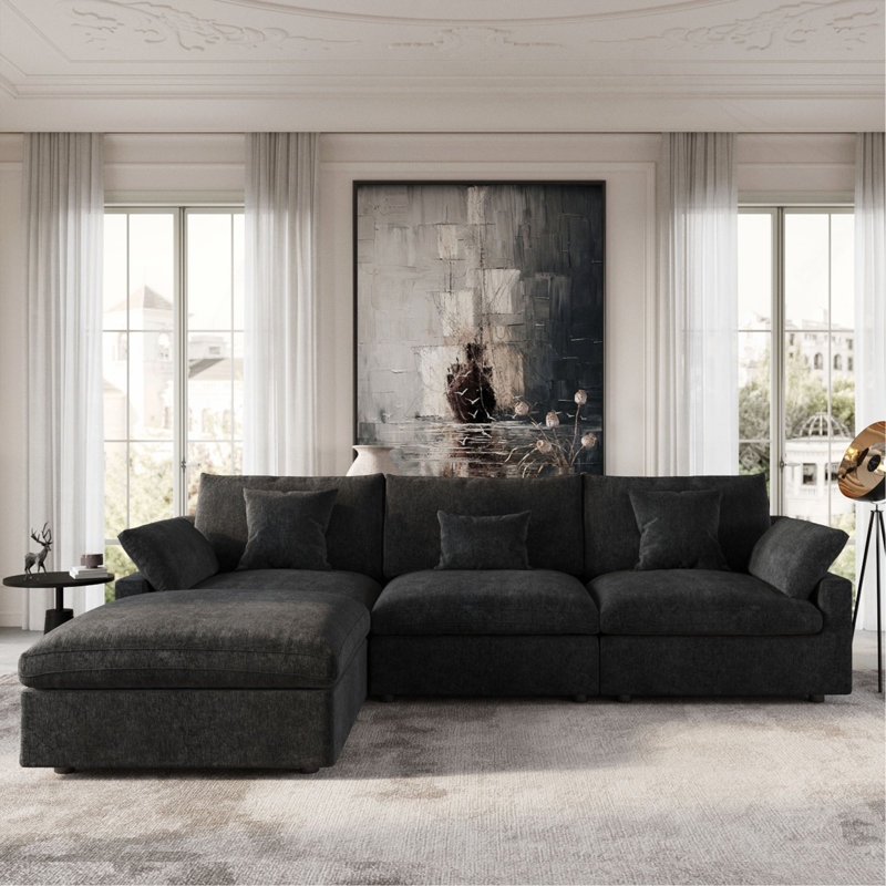 Canapé modulaire en L Sky Sky, Noir