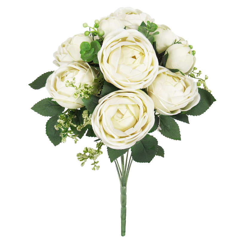 Buisson de renoncule classique, Blanc crème